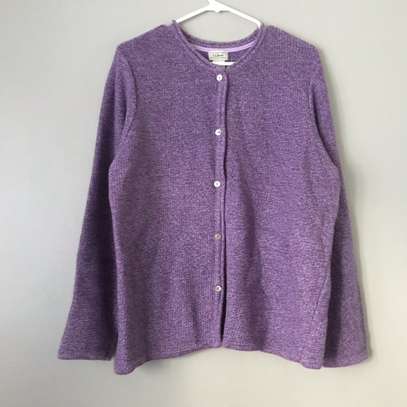 L.L. Bean Sweaters - LL Bean lilac button down knit sweater cardigan
